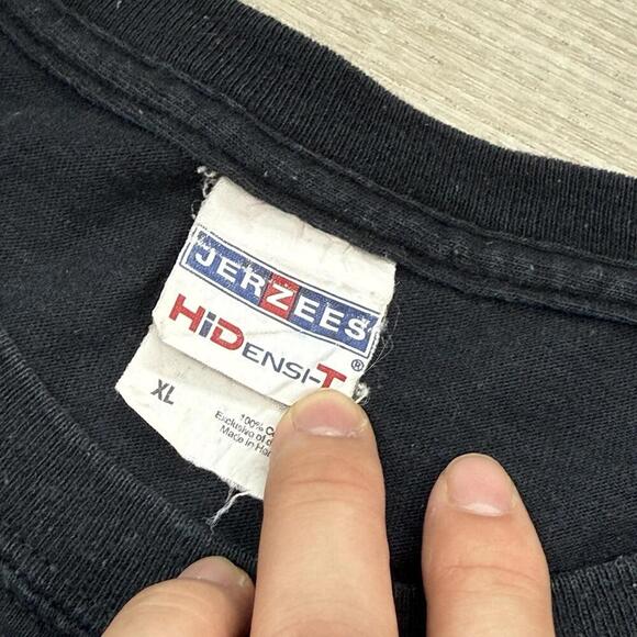 Vintage Great White Shark Graphic T-Shirt Men Sz XL Jerzees HiDensi-T Black Tee - Picture 4 of 6